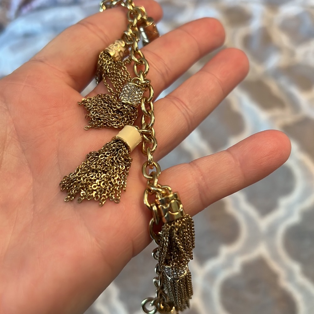 Coach gold and crystal tassel charm bracelet - Picture 4 of 6